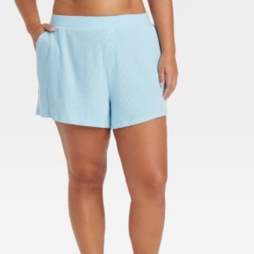 Auden Women's Thermal Waffle Knit Shorts  Size XL NWT